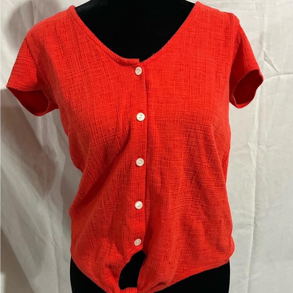 J. Crew Vibrant Red Button-Down Shirt